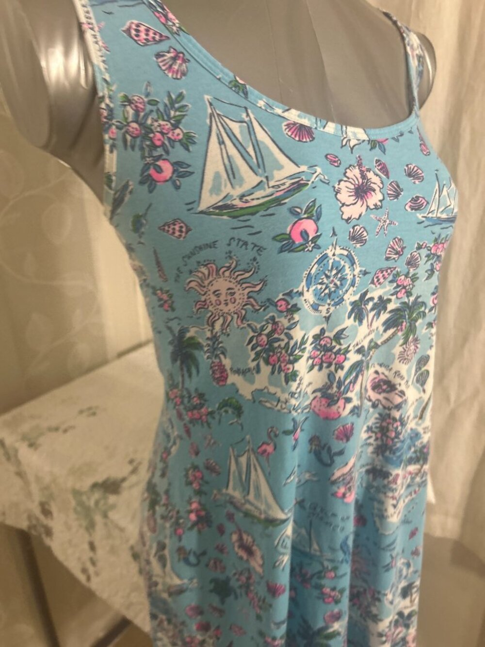 Lilly Pulitzer Blue Multicolor Dress – Size L – Like New